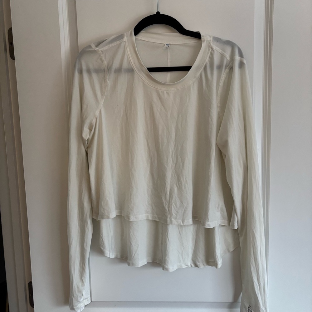 Free People Women's White Long Sleeve Top